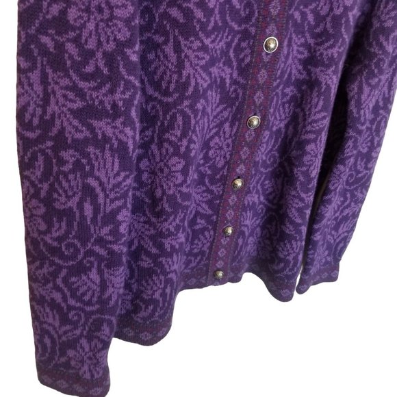 Nomadic Traders Womens L Purple Floral Long Sleeve - Picture 3 of 5